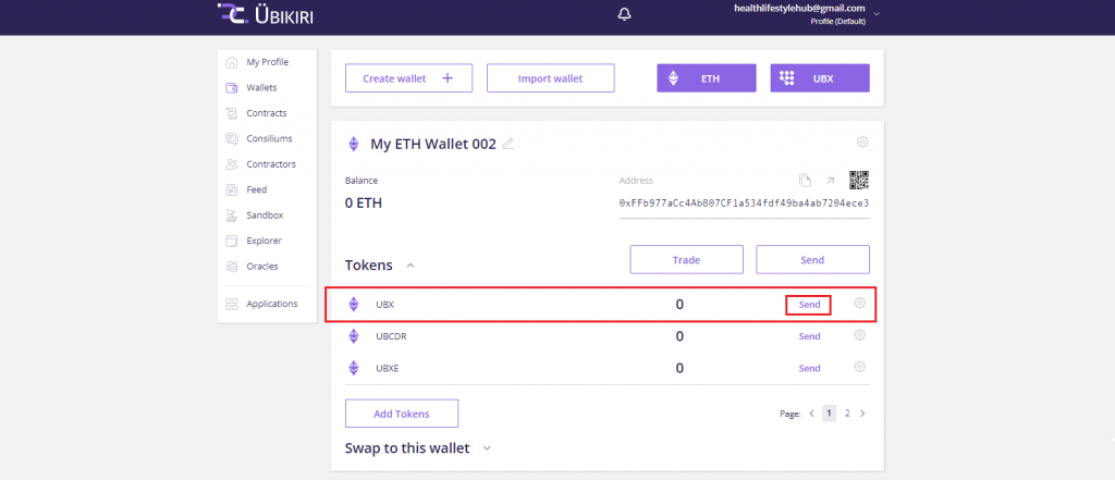 How to Withdraw UBX from Ubikiri? - Coinapult